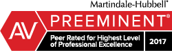 Martindale-Hubbell: Peer Rated for Highest Level of Professional Excellence 2017