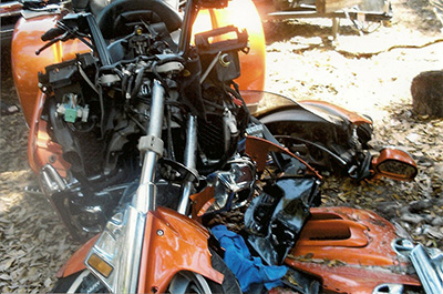 crashed motorcycle